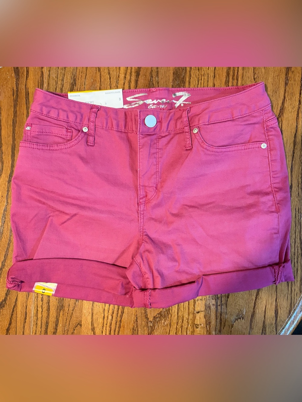 Seven7 Bright Pink Women's Denim Short Shorts